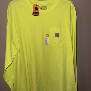 Men’s NWT 2XXL Carhartt long sleeve T Shirt neon yellow